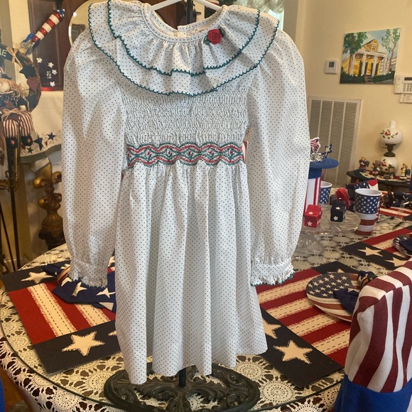 Vintage Polly Flinders Girls Smocked Dress size 4 - Picture 5 of 15